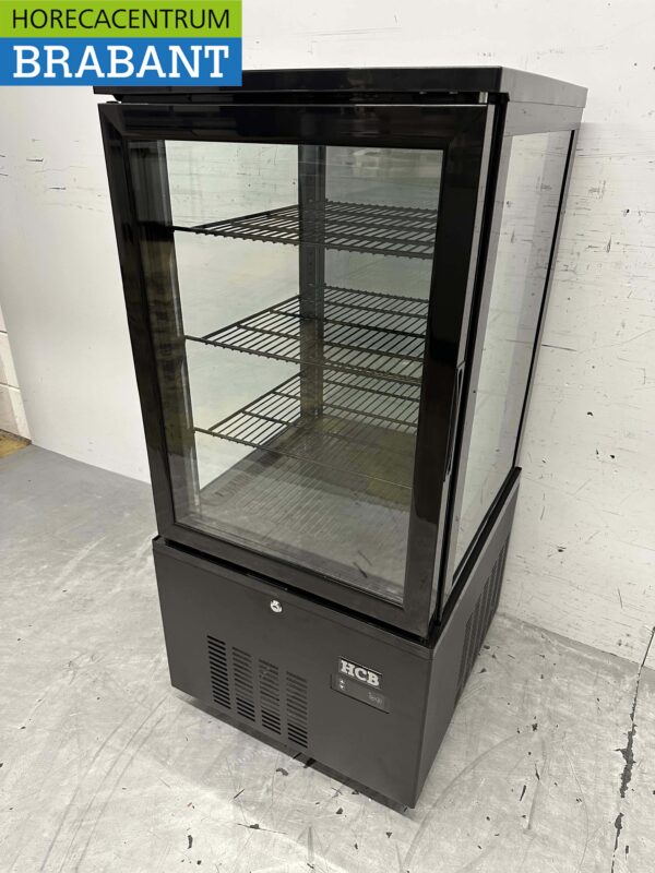 HCB Koelvitrine Gebaksvitrine Zwart 130 liter 230V Horeca - Afbeelding 2