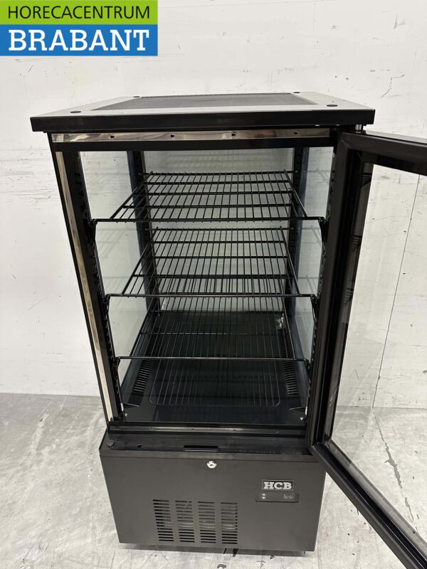 HCB Koelvitrine Gebaksvitrine Zwart 130 liter 230V Horeca - Afbeelding 4
