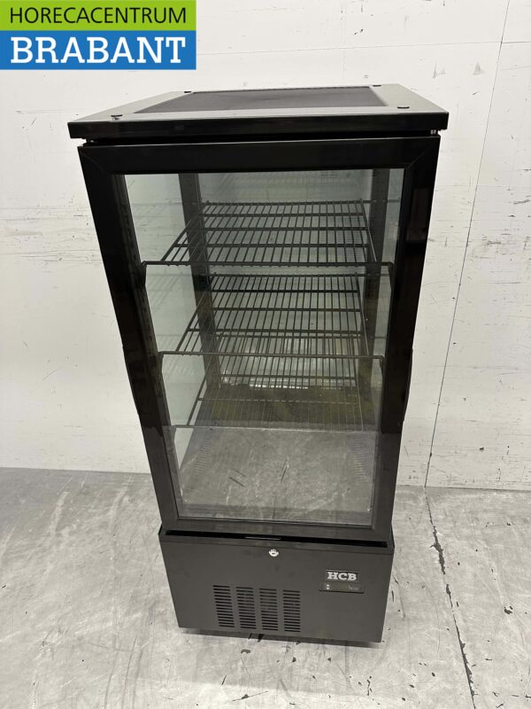 HCB Koelvitrine Gebaksvitrine Zwart 158 liter 230V Horeca - Afbeelding 2