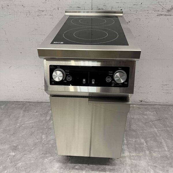 RVS Inductie fornuis kookplaat 2 pitten 8,5 kW 400V 40 cm Horeca