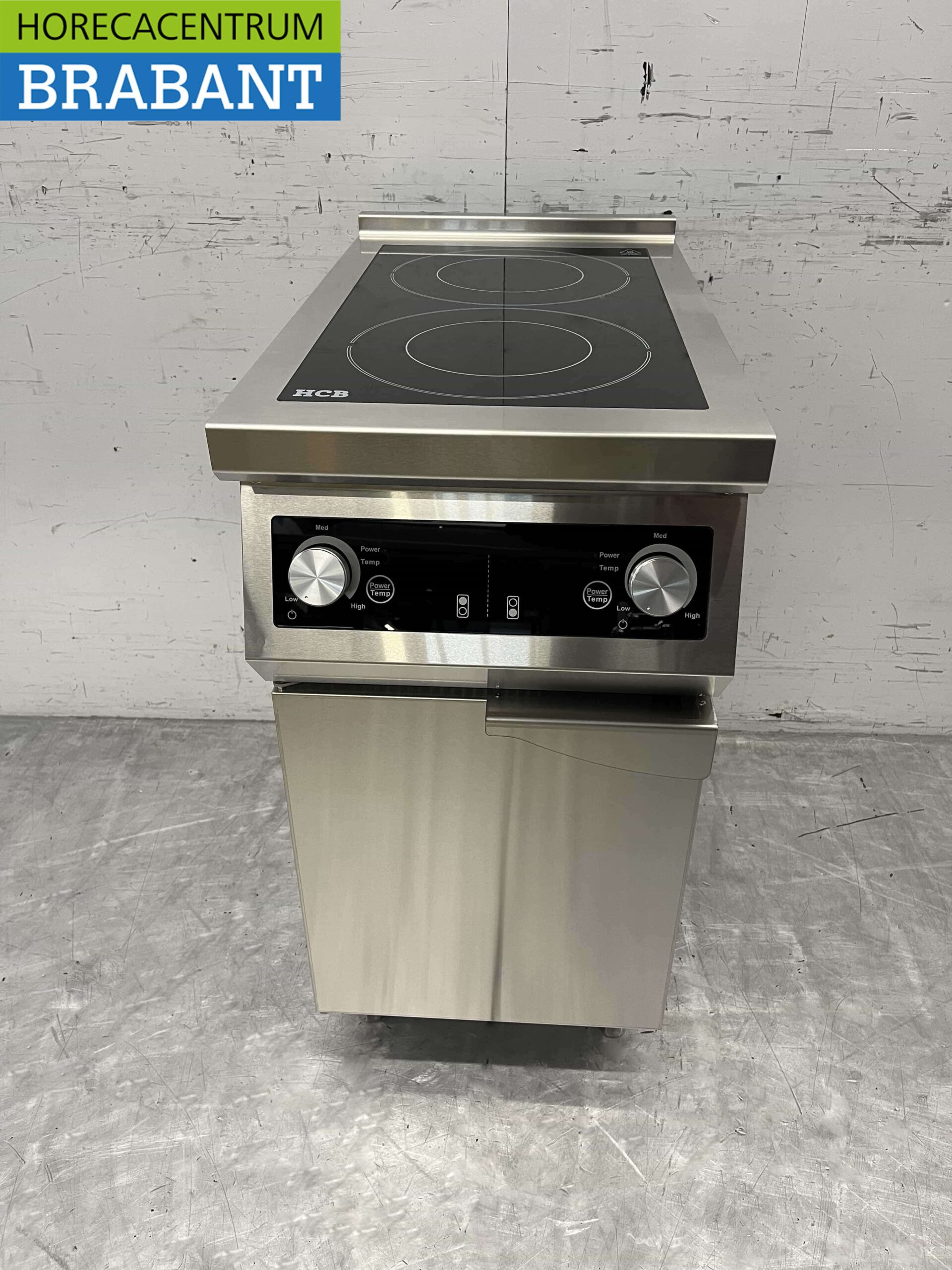RVS Inductie fornuis kookplaat 2 pitten 8,5 kW 400V 40 cm Horeca