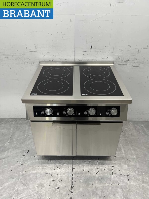 RVS Inductie fornuis kookplaat 4 pitten 17 kW 400V 80 cm Horeca