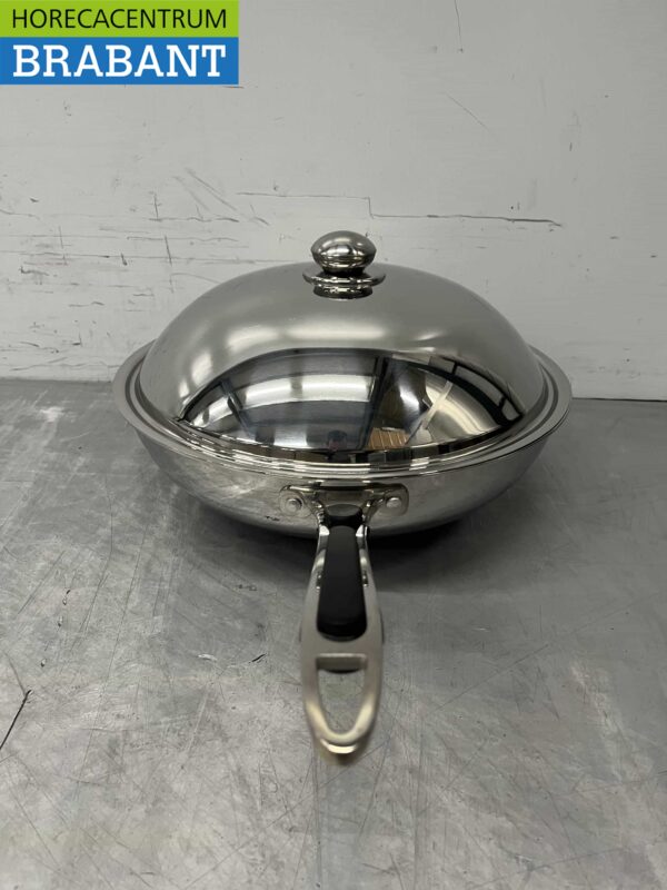 HCB RVS Universele inductie wokpan wok met deksel 36 cm Horeca