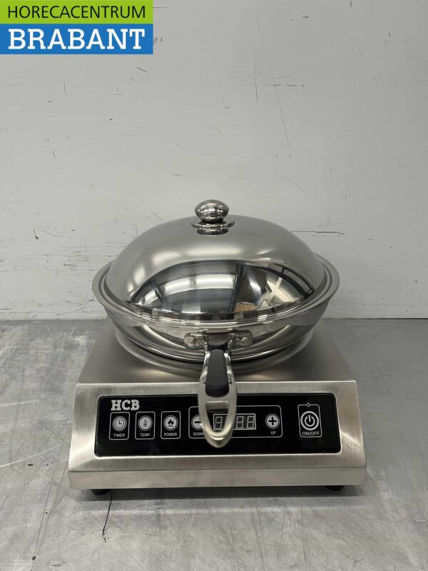 HCB RVS Universele inductie wokpan wok met deksel 36 cm Horeca - Afbeelding 5