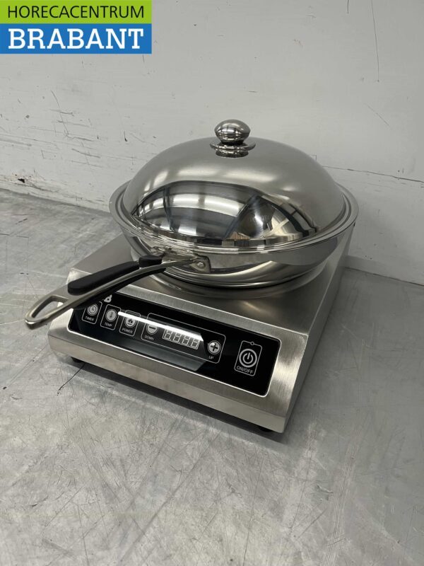 HCB RVS Universele inductie wokpan wok met deksel 36 cm Horeca - Afbeelding 6