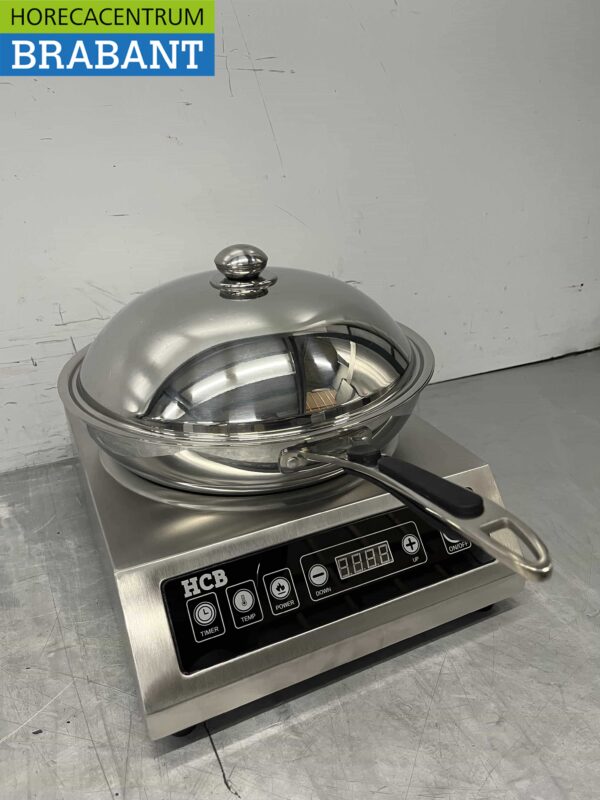 HCB RVS Universele inductie wokpan wok met deksel 36 cm Horeca - Afbeelding 7