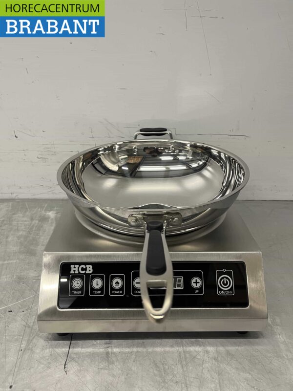HCB RVS Universele inductie wokpan wok met deksel 36 cm Horeca - Afbeelding 8