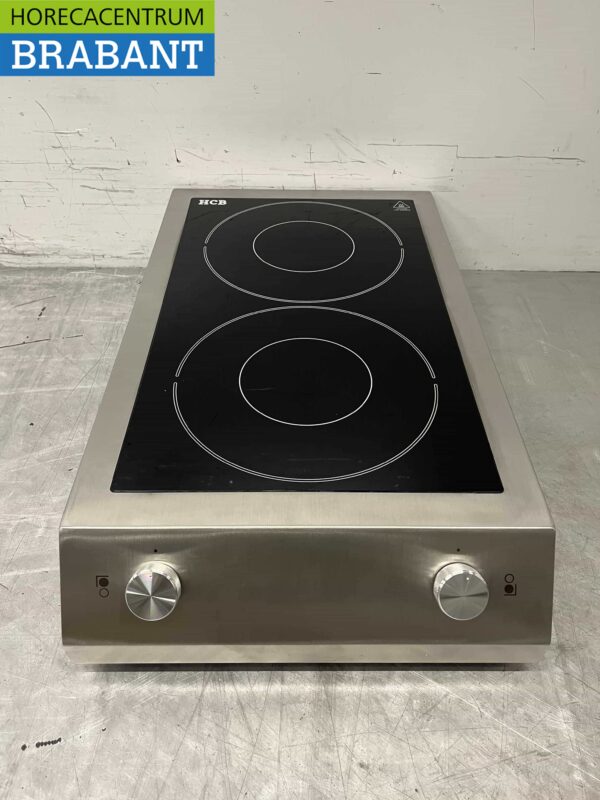 RVS Inductie fornuis dubbele kookplaat 7 kW 400V Horeca