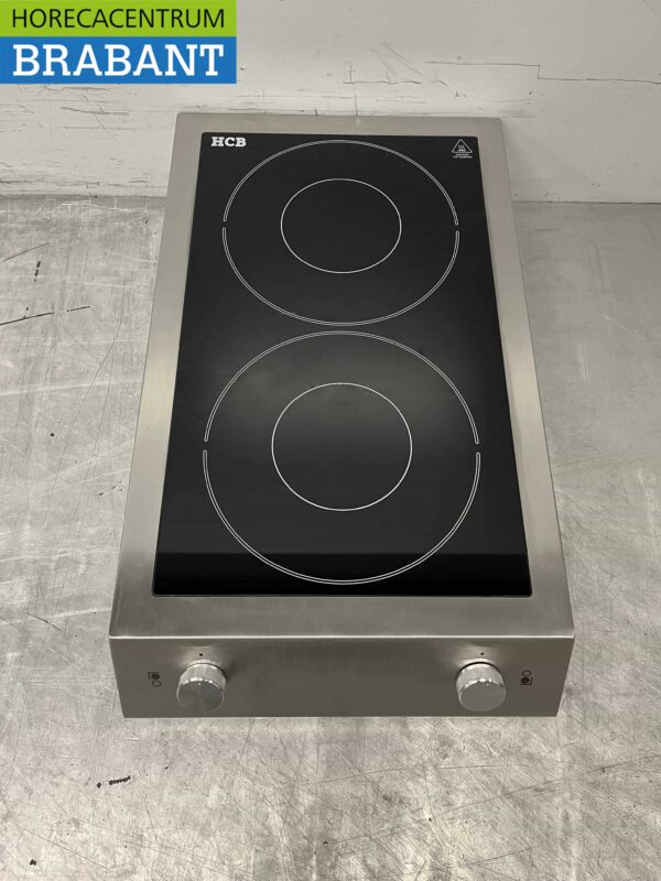 RVS Inductie fornuis dubbele kookplaat 7 kW 400V Horeca - Afbeelding 4