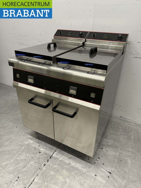 HCB RVS Dubbele Friteuse Frituur 2 x 30 liter 2 x 10 kW 400V Horeca - Afbeelding 2