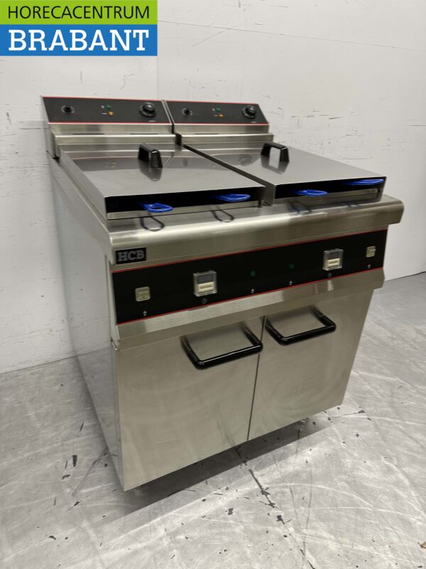 HCB RVS Dubbele Friteuse Frituur 2 x 30 liter 2 x 10 kW 400V Horeca - Afbeelding 3