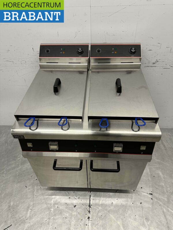 HCB RVS Dubbele Friteuse Frituur 2 x 30 liter 2 x 10 kW 400V Horeca - Afbeelding 4