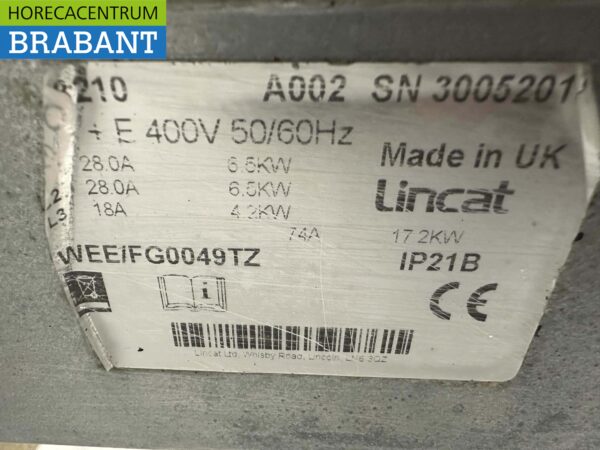 RVS Lincat Clam Grill Hamburgergrill Grillplaat 80 cm 17,2kW 400V Horeca - Afbeelding 7