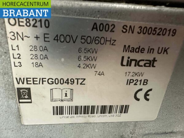RVS Lincat Clam Grill Hamburgergrill Grillplaat 80 cm 17,2kW 400V Horeca - Afbeelding 7