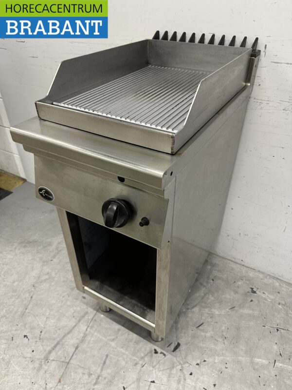 RVS Fryland bakplaat grillplaat Geribbeld 40 cm GAS Horeca - Afbeelding 2