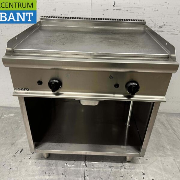 RVS Saro Grillplaat Bakplaat 2 zones 80 cm GAS Horeca