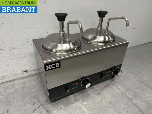 RVS Verwarmde sauspomp Sauswarmer 2 x 2 liter Kaas Karamel Boter Chili Fondant 230V Horeca - Afbeelding 3