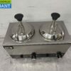 RVS Verwarmde sauspomp Sauswarmer 2 x 2 liter Kaas Karamel Boter Chili Fondant 230V Horeca - Afbeelding 4