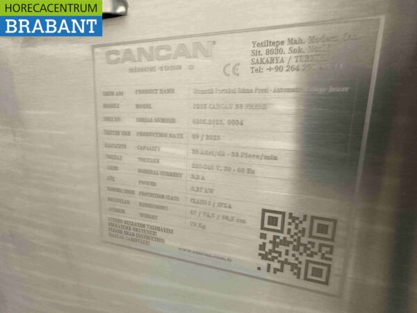 Cancan Automatische sinaasappelpers citruspers met zelfbedieningssysteem 230V Horeca - Afbeelding 7