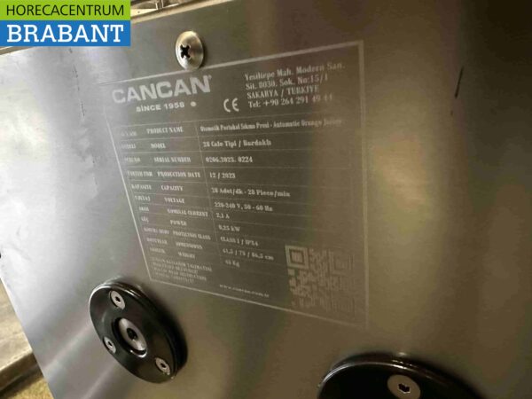 Cancan Automatische sinaasappelpers citruspers 230V Horeca - Afbeelding 10