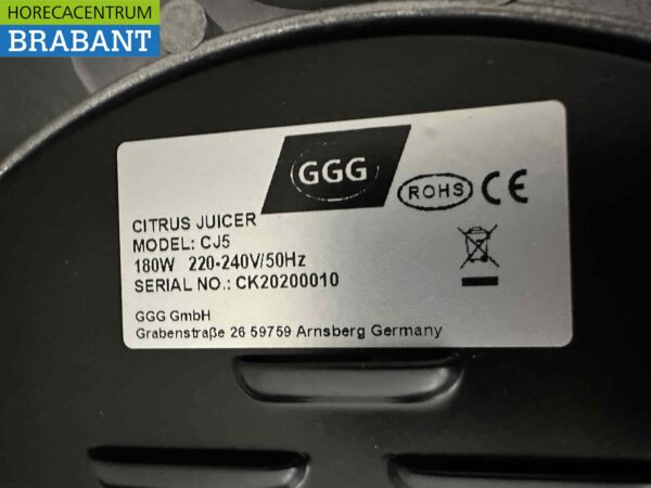 GGG sinaasappelpers citruspers 230V Horeca - Afbeelding 5
