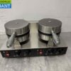 RVS Dubbel Wafelijzer met timer 230V Horeca