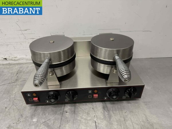 RVS Dubbel Wafelijzer met timer 230V Horeca