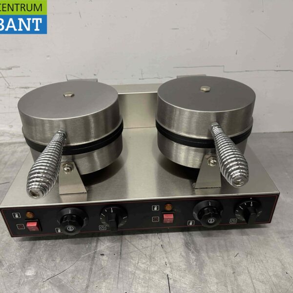 RVS Dubbel Wafelijzer met timer 230V Horeca