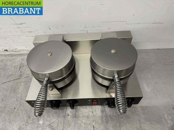 RVS Dubbel Wafelijzer met timer 230V Horeca - Afbeelding 2