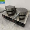 RVS Dubbel Wafelijzer met timer 230V Horeca - Afbeelding 3