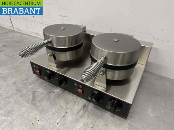 RVS Dubbel Wafelijzer met timer 230V Horeca - Afbeelding 3