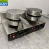 RVS Dubbel Wafelijzer met timer 230V Horeca - Afbeelding 4