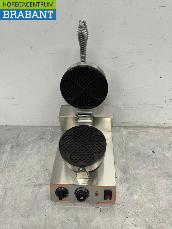 RVS Wafelijzer hartjes met timer 230V Horeca - Afbeelding 5