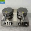 RVS Dubbele Wafelijzer hartjes met timer 230V Horeca