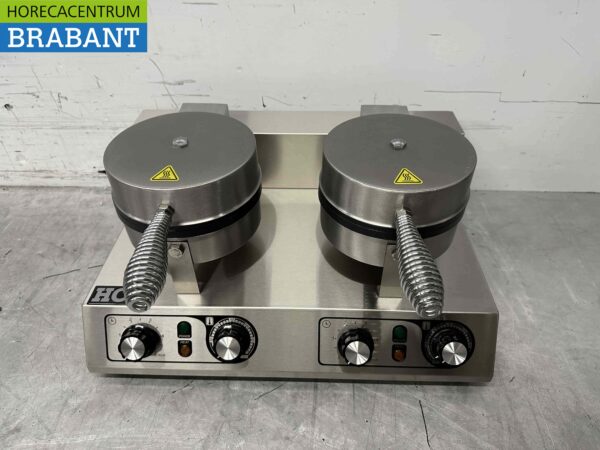RVS Dubbele Wafelijzer hartjes met timer 230V Horeca