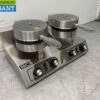 RVS Dubbele Wafelijzer hartjes met timer 230V Horeca - Afbeelding 3