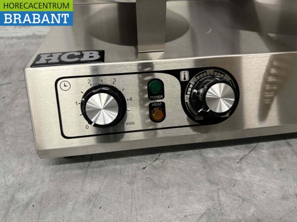 RVS Dubbele Wafelijzer hartjes met timer 230V Horeca - Afbeelding 4