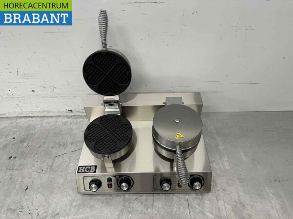 RVS Dubbele Wafelijzer hartjes met timer 230V Horeca - Afbeelding 5