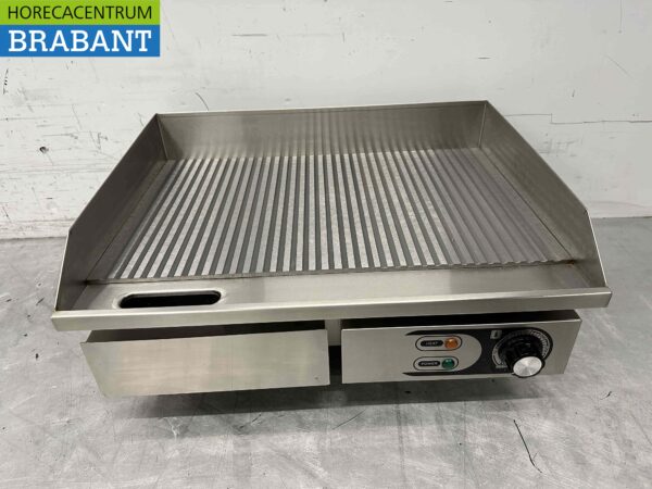 RVS Grillplaat Bakplaat Geribbelde plaat 55 cm 230V Horeca