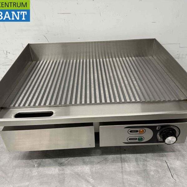 RVS Grillplaat Bakplaat Geribbelde plaat 55 cm 230V Horeca