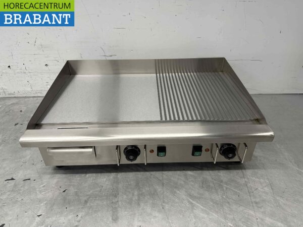 RVS Grillplaat Bakplaat 1/2 Geribbeld 74 cm 400V Horeca