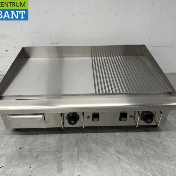 RVS Grillplaat Bakplaat 1/2 Geribbeld 74 cm 400V Horeca