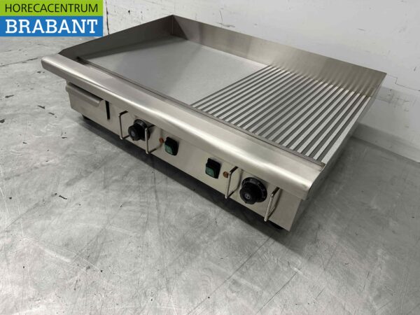 RVS Grillplaat Bakplaat 1/2 Geribbeld 74 cm 400V Horeca - Afbeelding 3