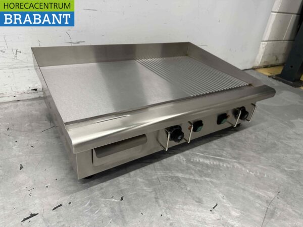 RVS Grillplaat Bakplaat 1/2 Geribbeld 74 cm 400V Horeca - Afbeelding 4