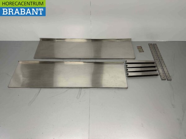 RVS Dubbel Wandschap Schap Basic-line 150 x 40 cm Horeca