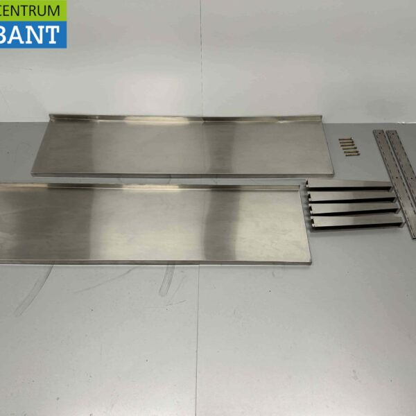 RVS Dubbel Wandschap Schap Basic-line 150 x 40 cm Horeca