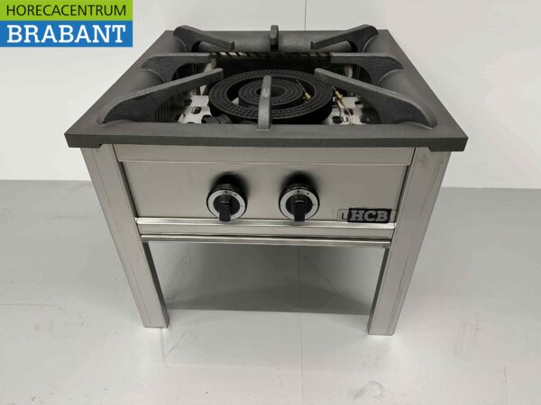 RVS Hokker Wokbrander Wok Dubbele brander Premium-line 22 kW Horeca