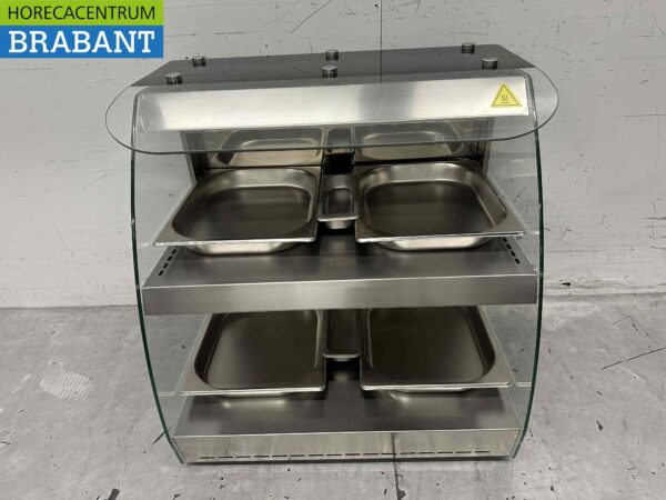 RVS Luxe warmhoudvitrine 4 x ½ GN 63 cm 230V Horeca