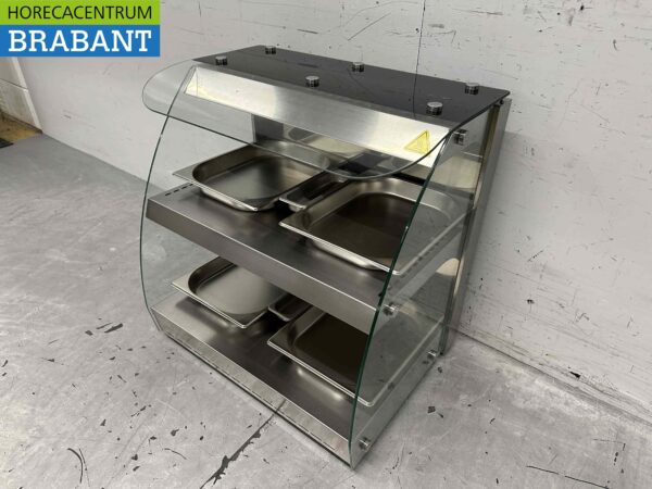 RVS Luxe warmhoudvitrine 4 x ½ GN 63 cm 230V Horeca - Afbeelding 2