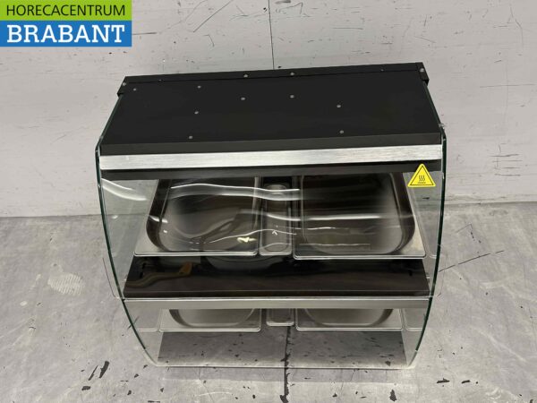 RVS Luxe warmhoudvitrine 4 x ½ GN 63 cm 230V Horeca - Afbeelding 2